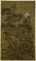 Kiefernfalke und Fels 1664 alte China Tinte